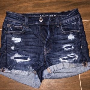 american eagle next level stretch ripped shorts
